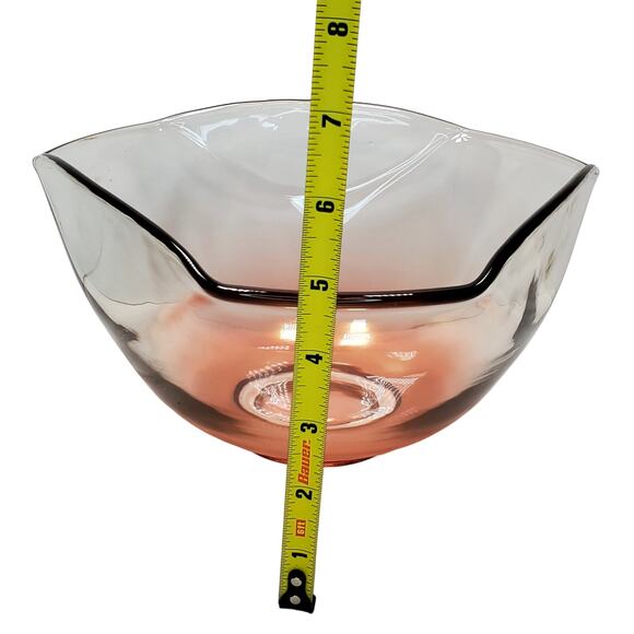 Vtg Anchor Hocking Pink Cranberry Flash Glass Chip Bowl 4.75" Tall Tableware - Picture 4 of 7
